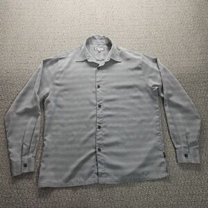 IZITU Shirt Mens Large Casual Grey Long Sleeve Polyester